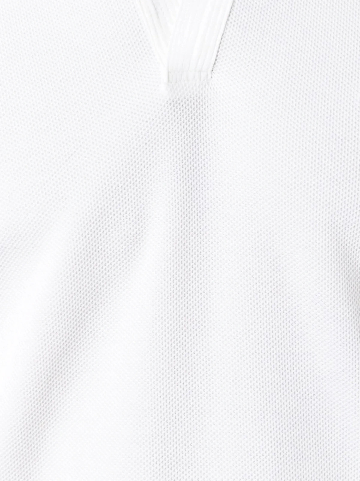 Open Collar White Polo Shirt