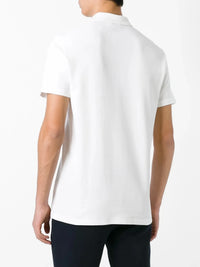 Open Collar White Polo Shirt