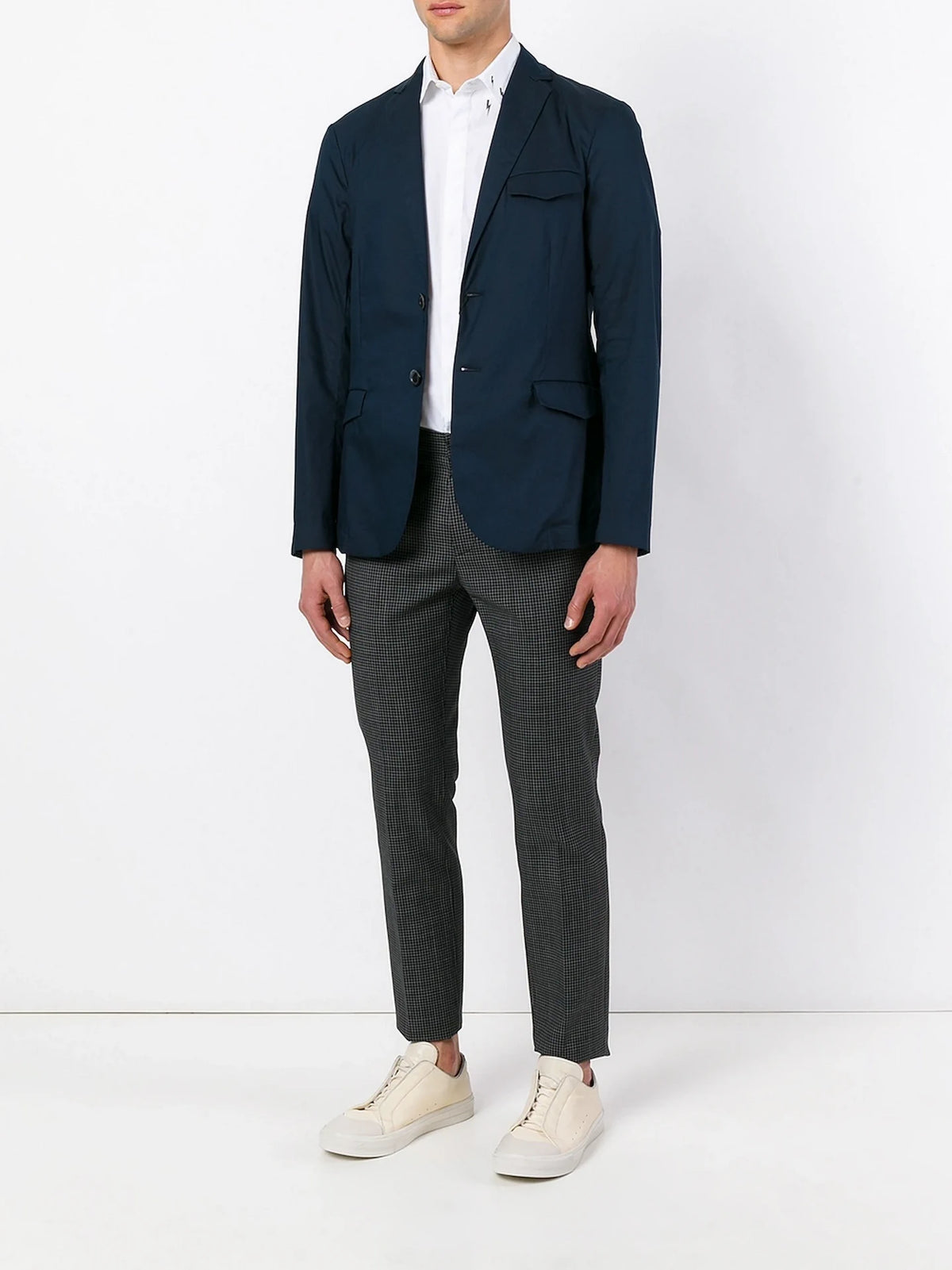 Revers Contrasto Navy Blue Blazer