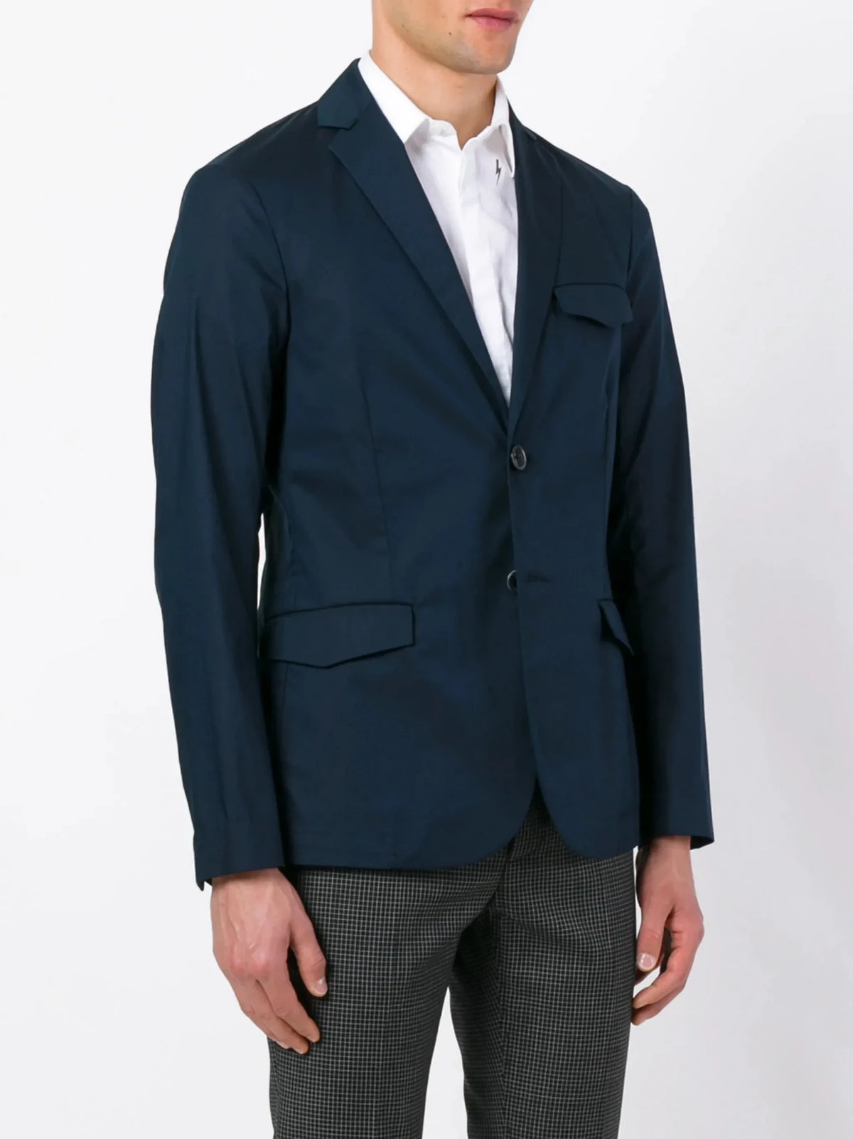 Revers Contrasto Navy Blue Blazer