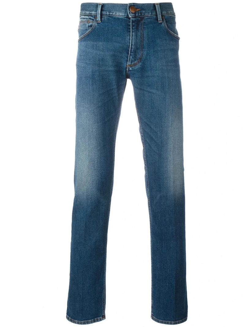 Aged Denim Blue Trousers