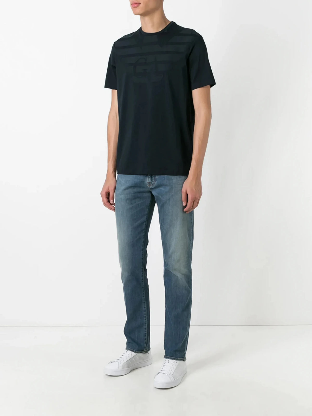 Straight Leg Navy Blue Trousers