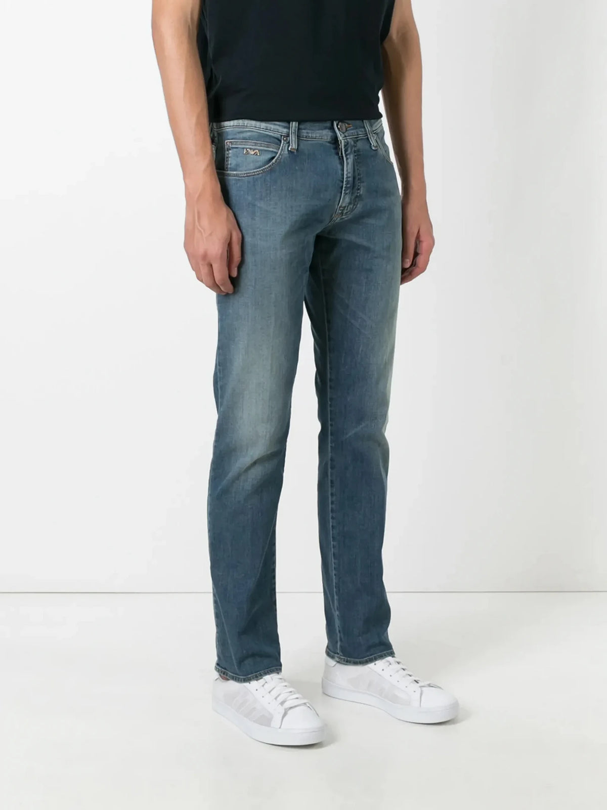 Straight Leg Navy Blue Trousers