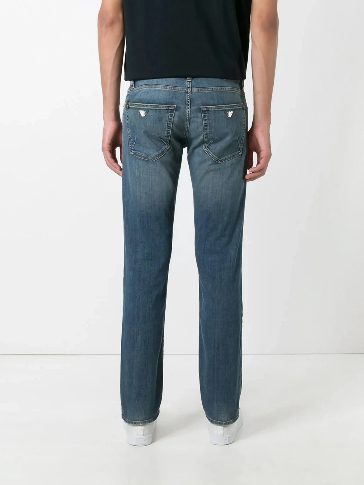 Straight Leg Navy Blue Trousers