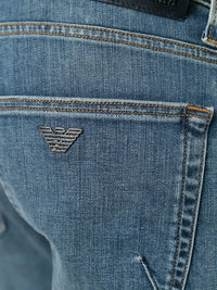 Straight Leg Navy Blue Trousers