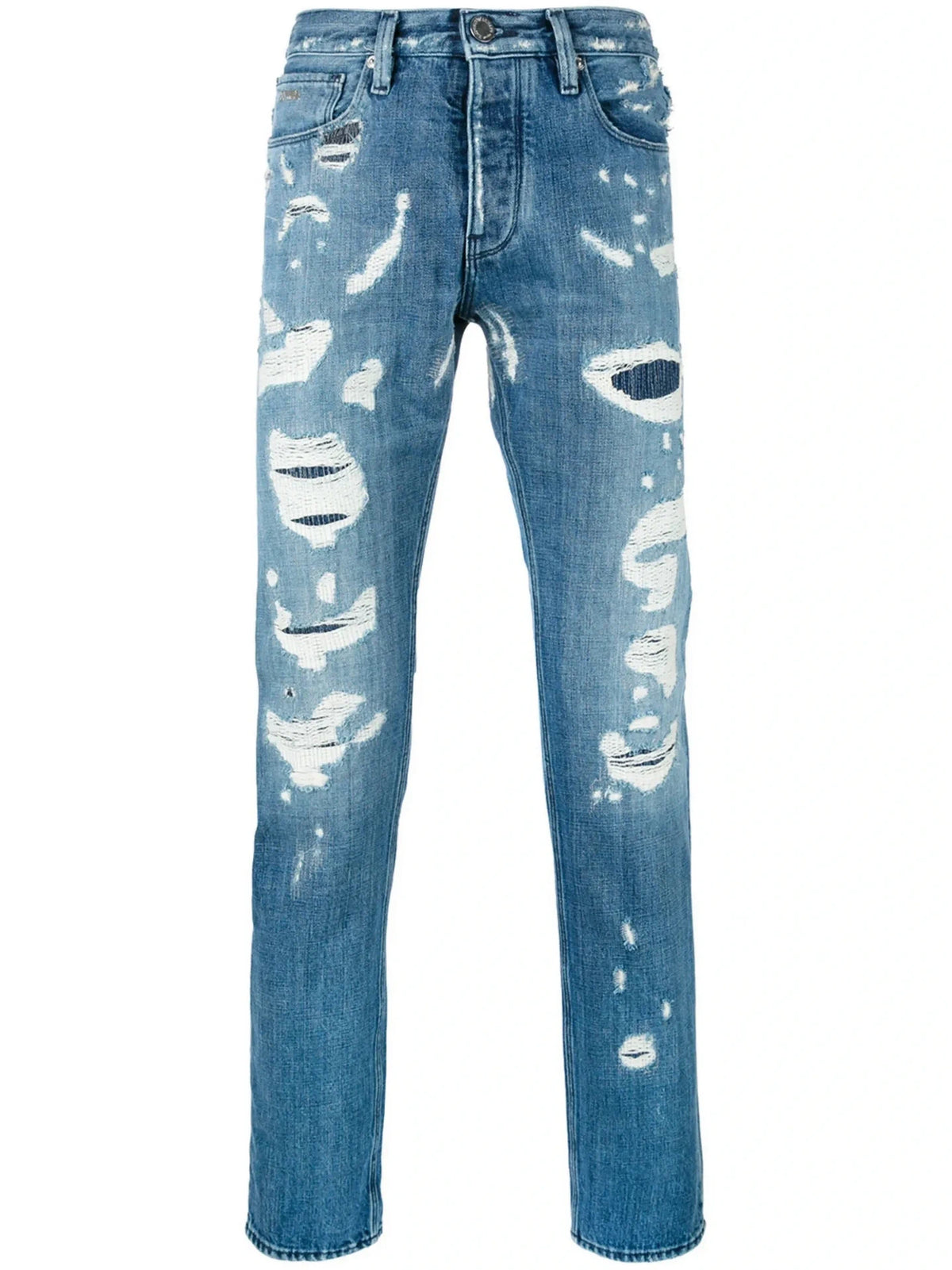 Distressed Straight Blue Trouser