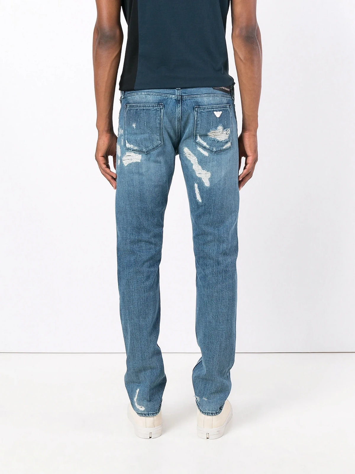 Distressed Straight Blue Trouser