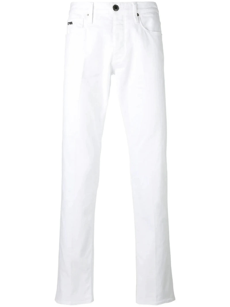 Slim Fit White Trousers