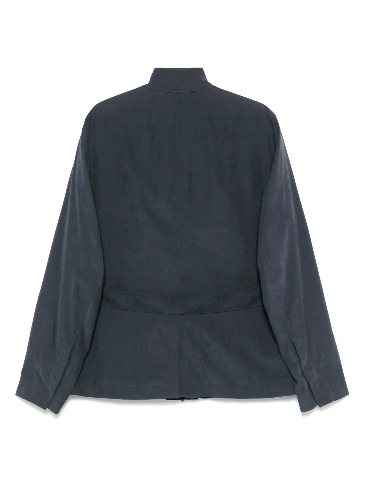 Martingale-Strap Blue Blouson Jacket