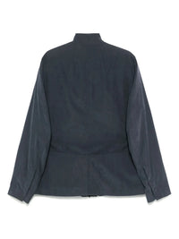 Martingale-Strap Blue Blouson Jacket