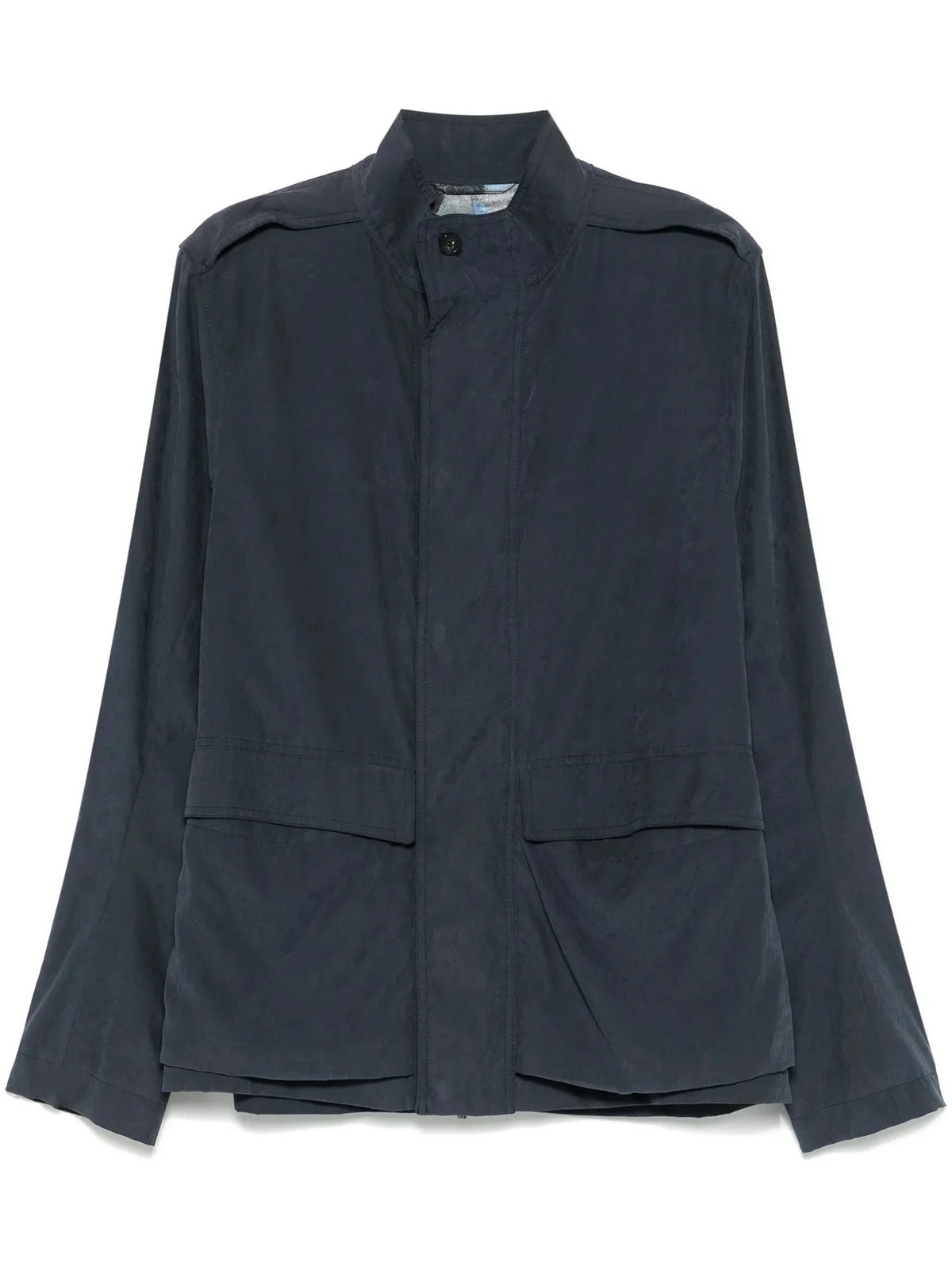 Martingale-Strap Blue Blouson Jacket