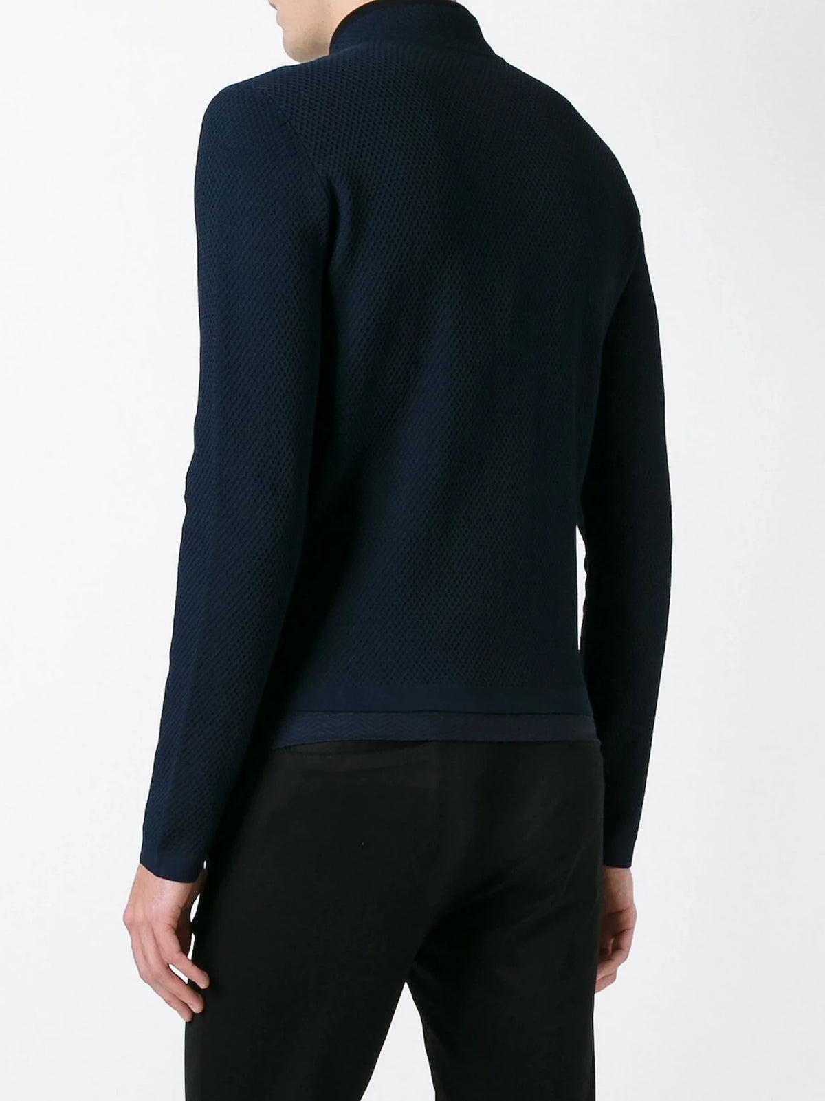 Zipped Navy Blue Blouson Jacket