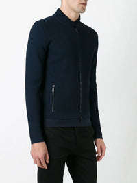 Zipped Navy Blue Blouson Jacket