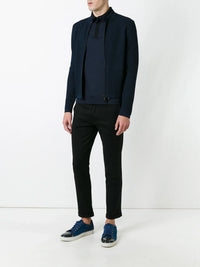 Zipped Navy Blue Blouson Jacket