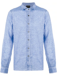 Double-Collar Blue Shirt