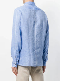 Double-Collar Blue Shirt