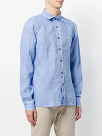 Double-Collar Blue Shirt