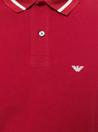 Stripe-Trimmed Red Polo