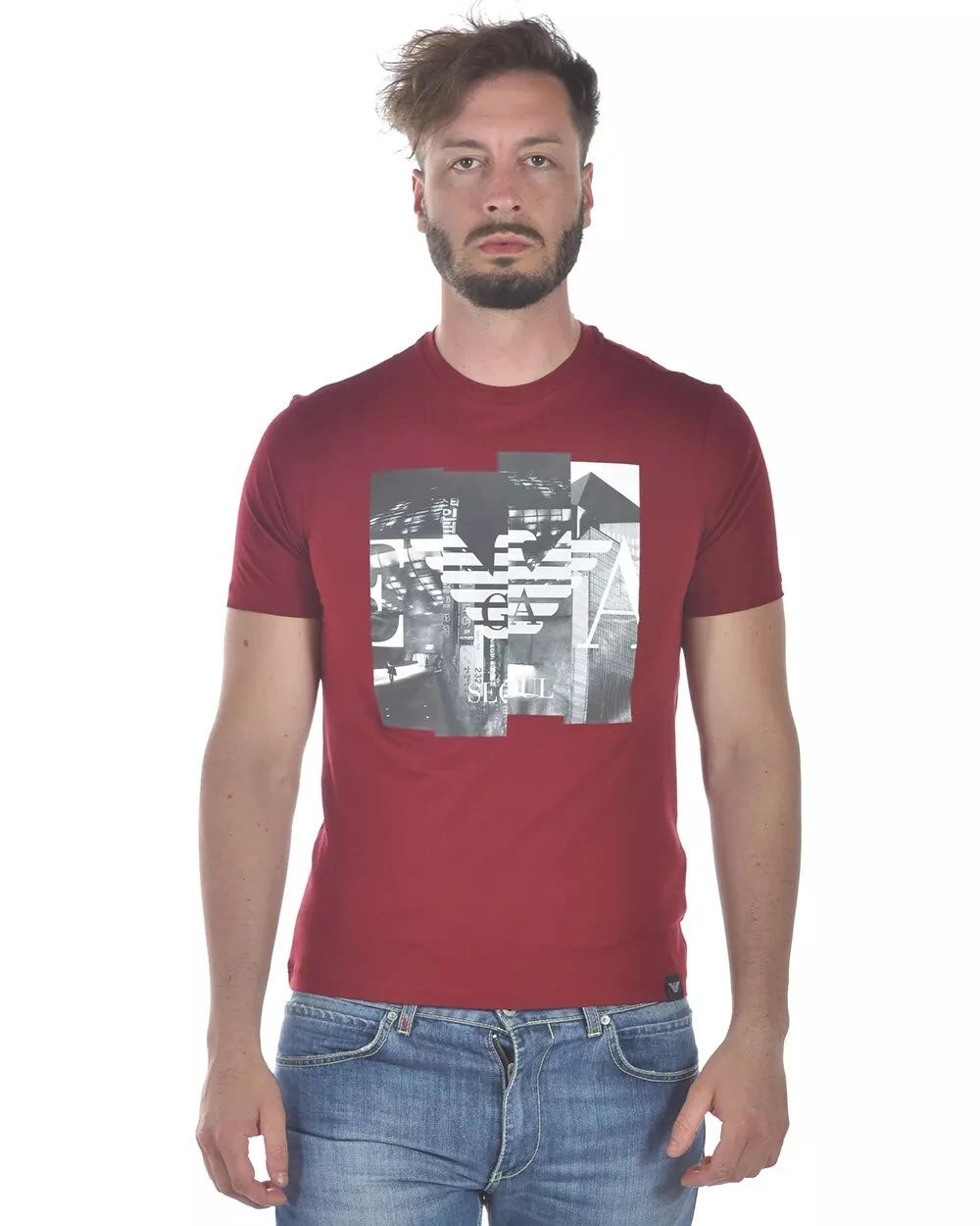 Photographic Print Red T-Shirt