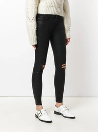 Coated Brown Ankle Jeans