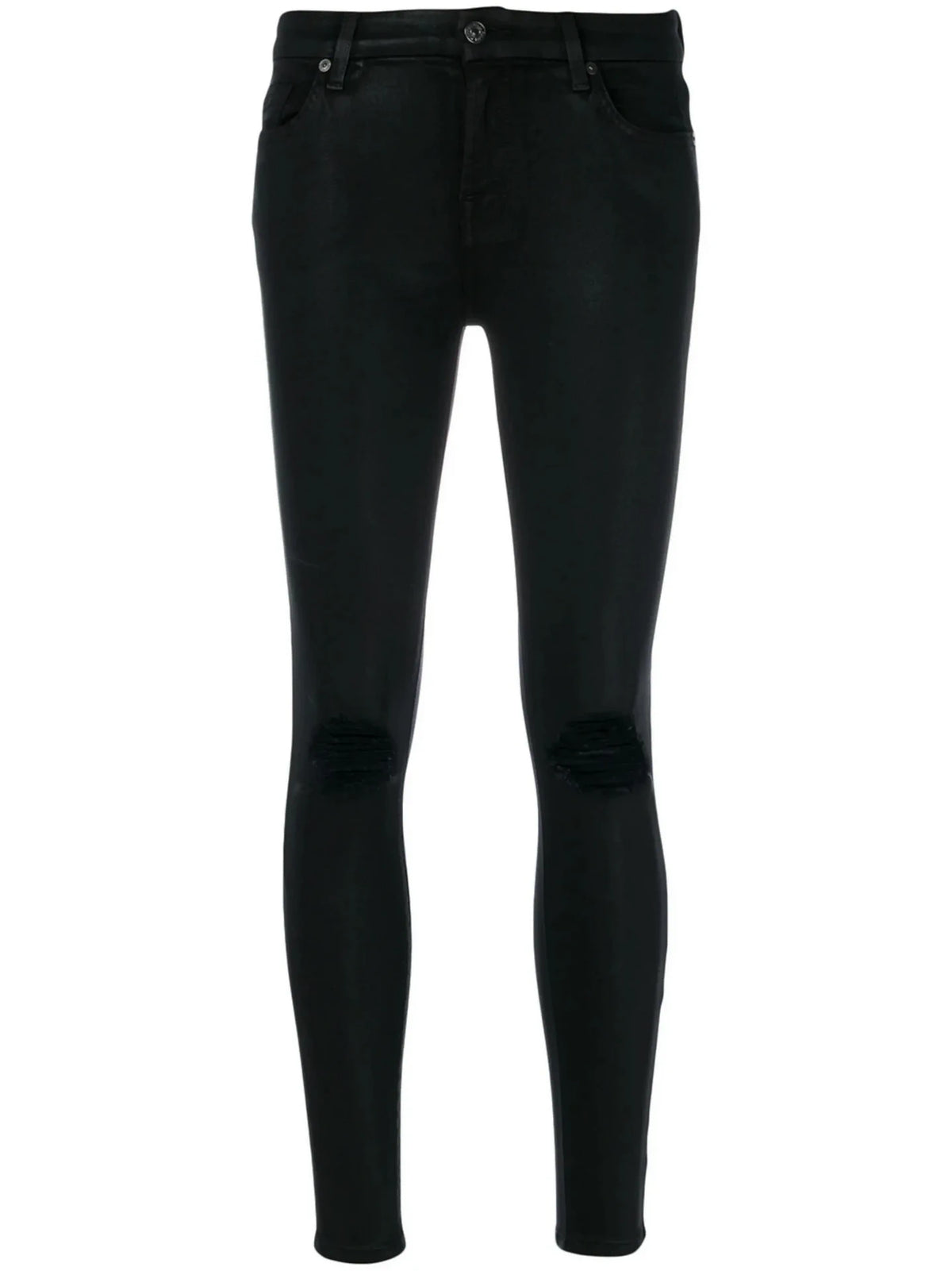 Coated Brown Ankle Jeans