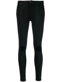 Coated Brown Ankle Jeans