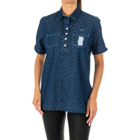 Lapel Collar Blue Shirt