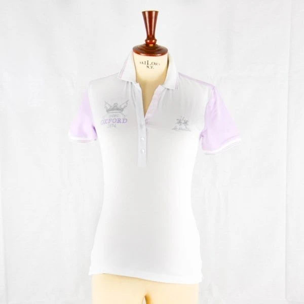 Pink Collar White Polo