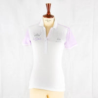 Pink Collar White Polo
