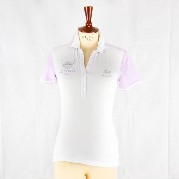 Pink Collar White Polo