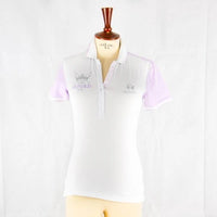 Pink Collar White Polo