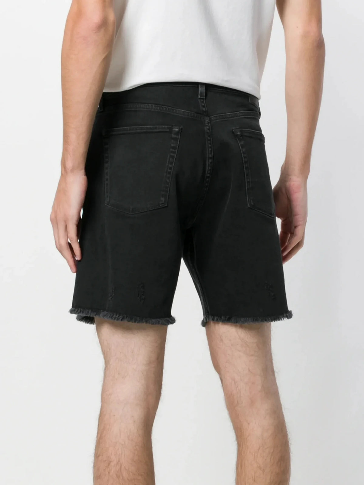 Distressed Black Shorts