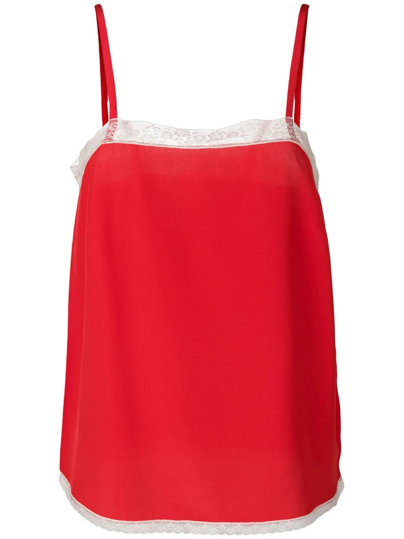 Carmen Red Silk Cami Top