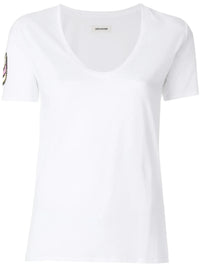 Side Patched White T-Shirt