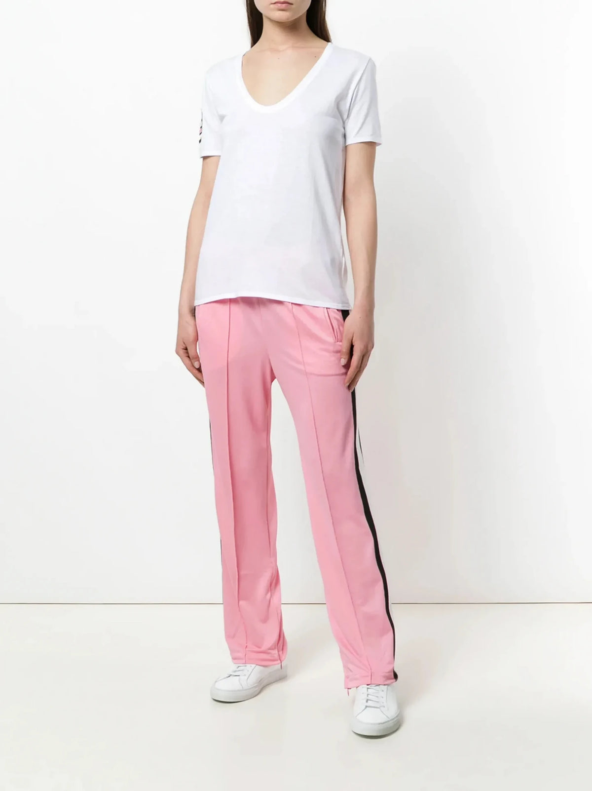 Side Patched White T-Shirt