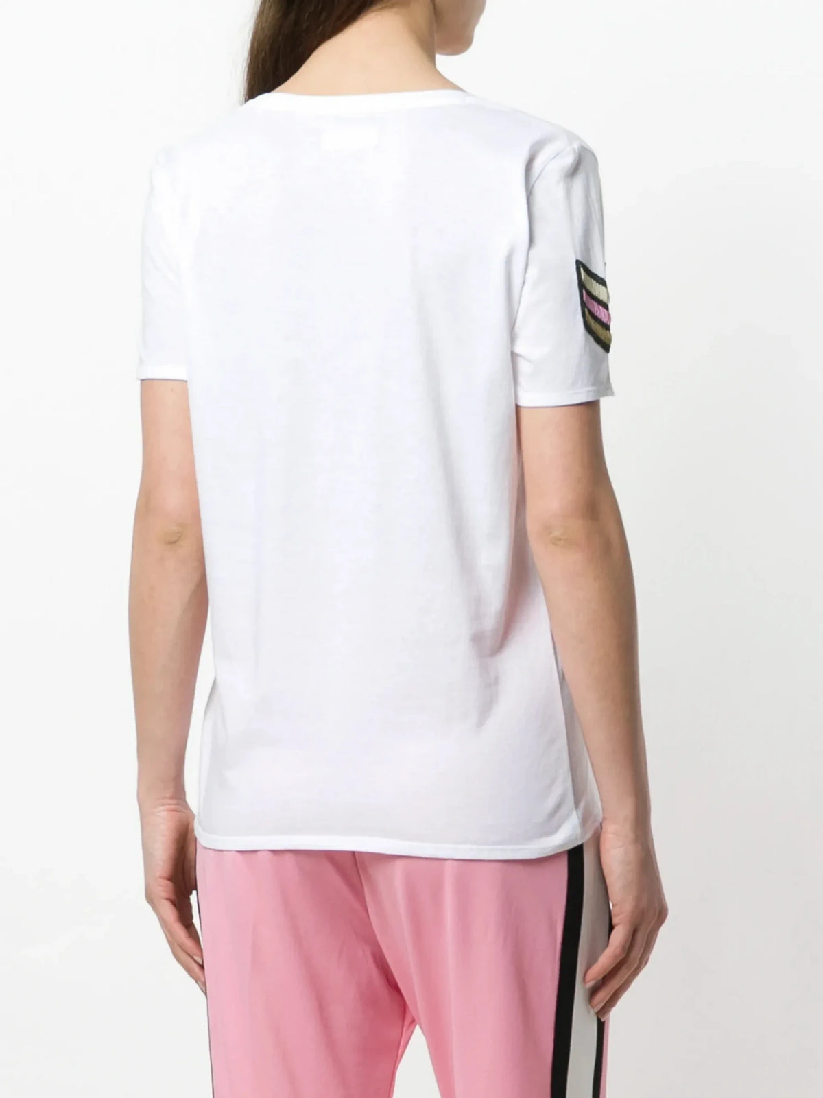 Side Patched White T-Shirt
