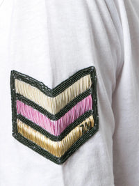 Side Patched White T-Shirt