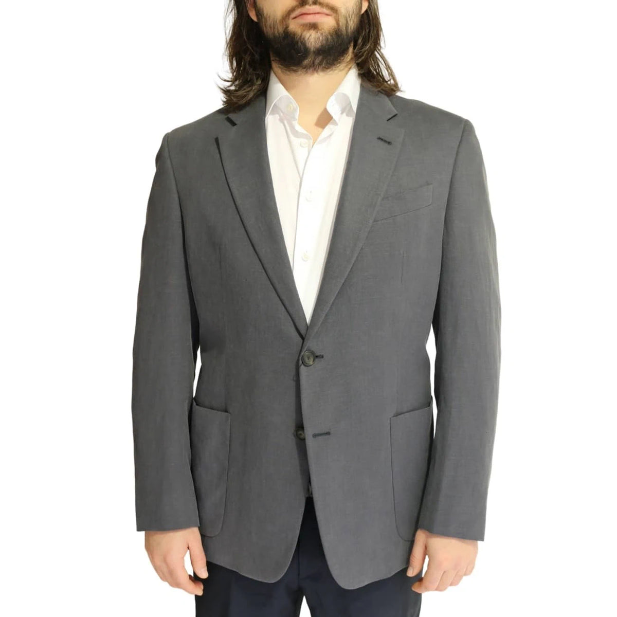 Linen Blend Grey Blazer