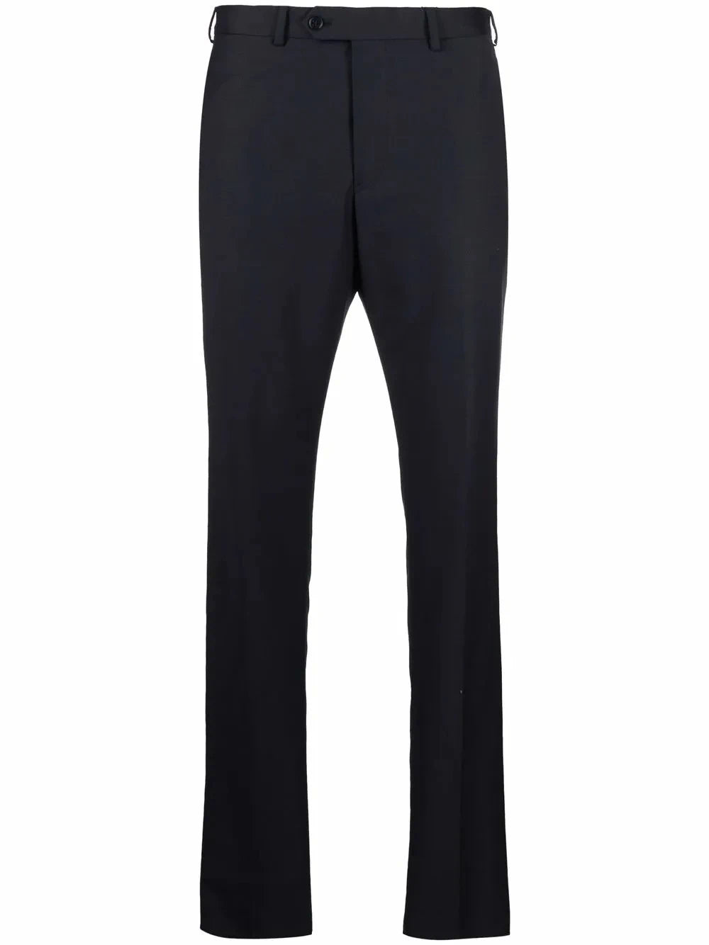 Tapered-Leg Navy Blue Trousers