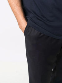 Tapered-Leg Navy Blue Trousers