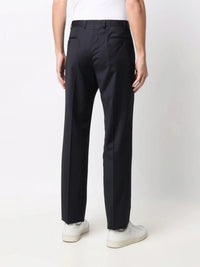Tapered-Leg Navy Blue Trousers
