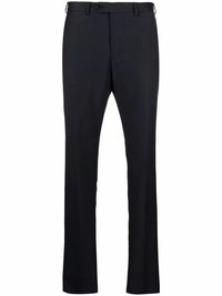 Tapered-Leg Navy Blue Trousers