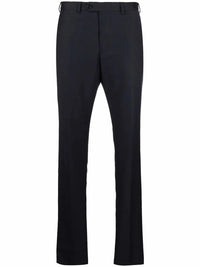 Tapered-Leg Navy Blue Trousers