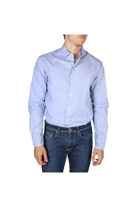 Slim Fit Striped Blue Shirt