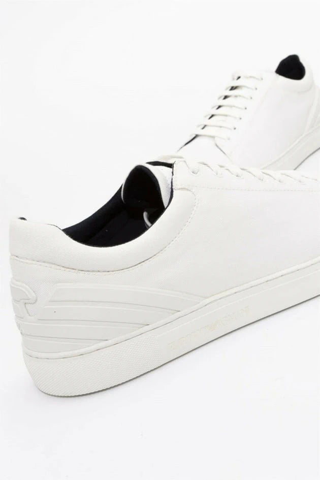 Emporio Armani White Canvas Sneakers