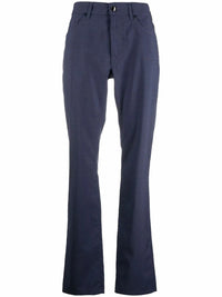 Straight-Leg Blue Trousers