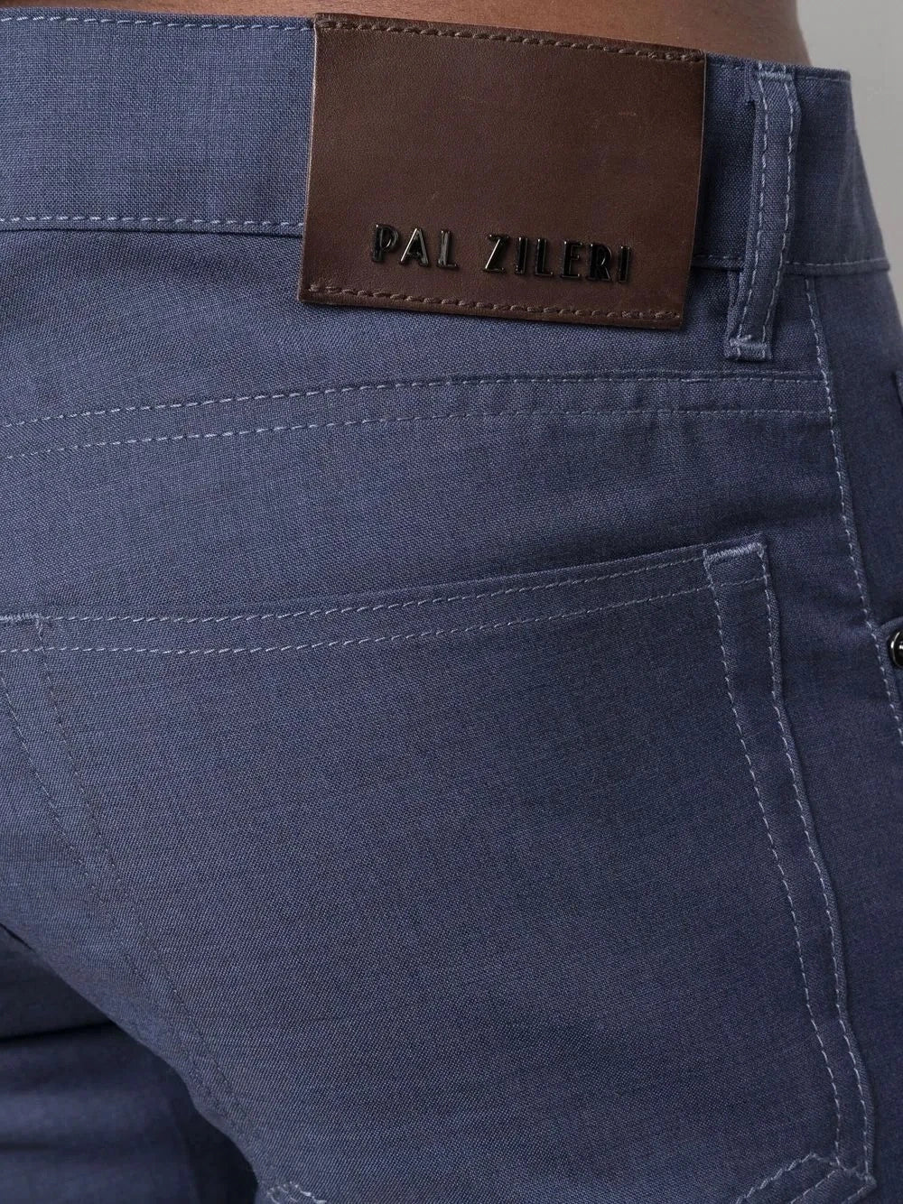 Straight-Leg Blue Trousers