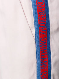 High-Waisted Logo Tape Pink Trousers