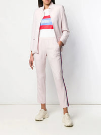 High-Waisted Logo Tape Pink Trousers