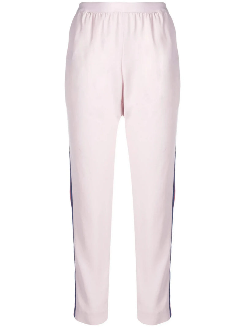 High-Waisted Logo Tape Pink Trousers